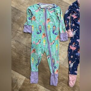 Little Sleepies Mermaid Kids Footie - Green and Purple